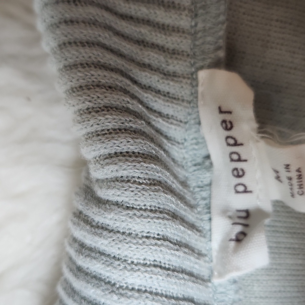 Blue Pepper  Reverse Stitch Crop Jacket Sz M  Blue - Picture 6 of 11